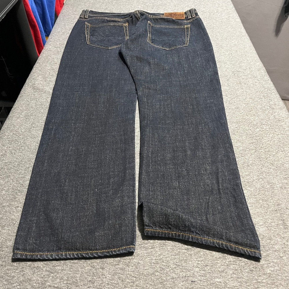 AKOO Mens Dark Wash Straight Leg Denim Jeans Size 38 Indigo Streetwear